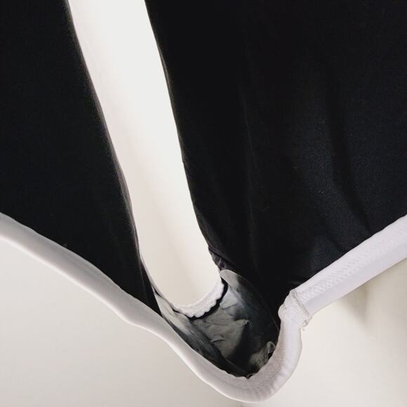 NEW Aqua 1/4 Placket Light Support Black White One-Piece Swimsuit - Picture 6 of 10